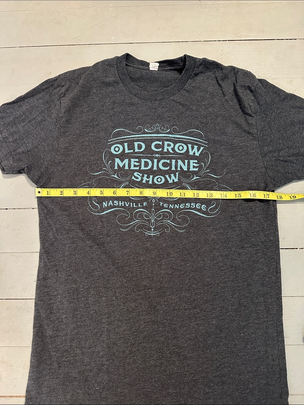Old Crow Medicine Show Charcoal Tour Tee with Light Blue Nashville Tn - Picture 4 of 6